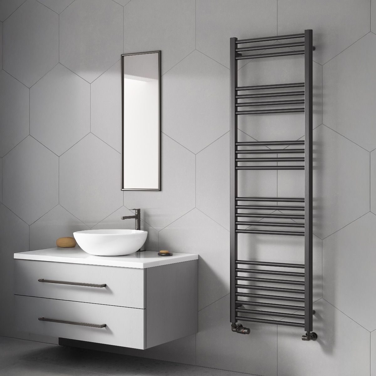 Ottone Gun Metal Mild Steel Towel Rail