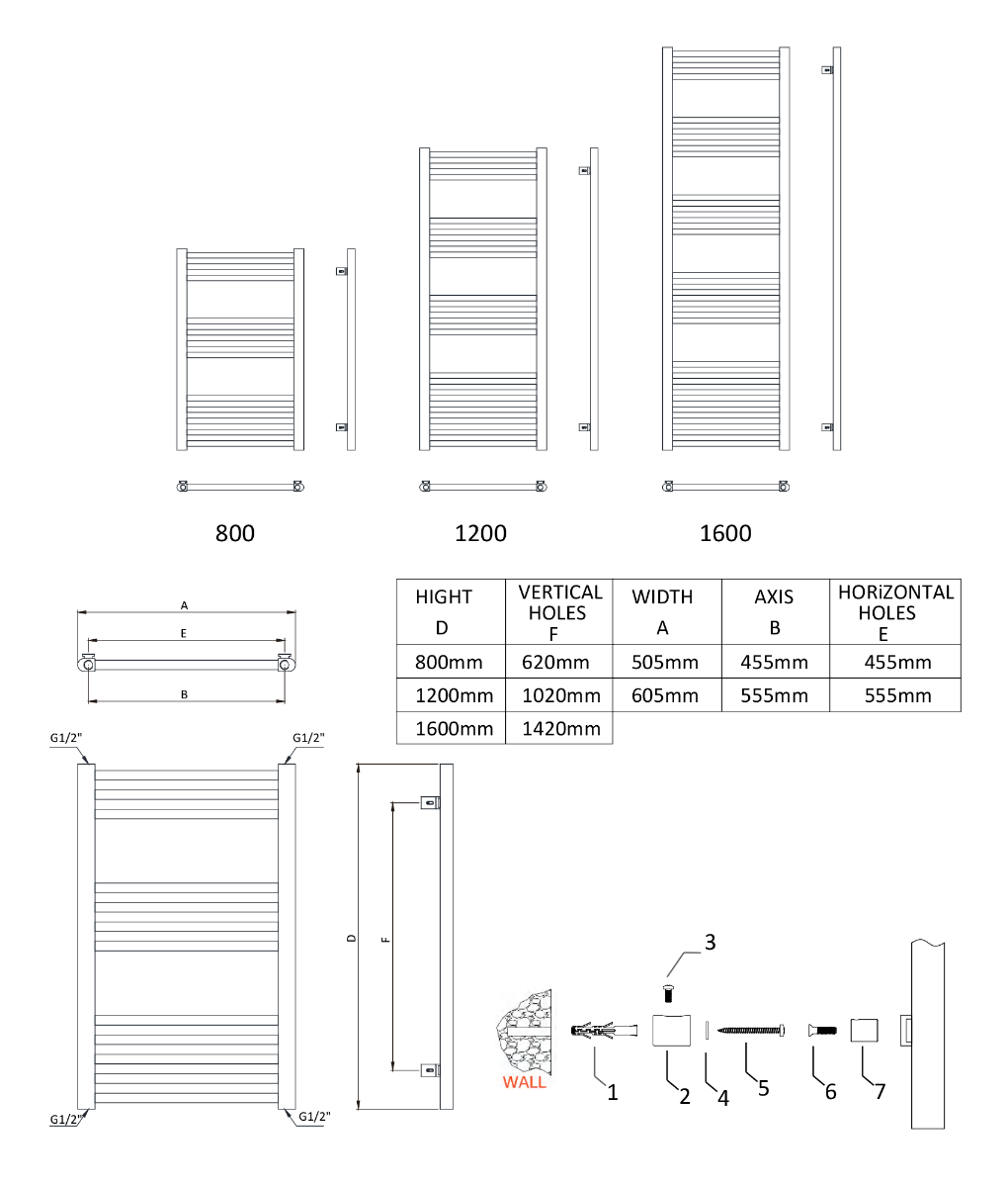 Ottone Gun Metal Mild Steel Towel Rail