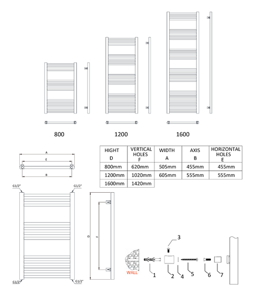 Ottone Gun Metal Mild Steel Towel Rail