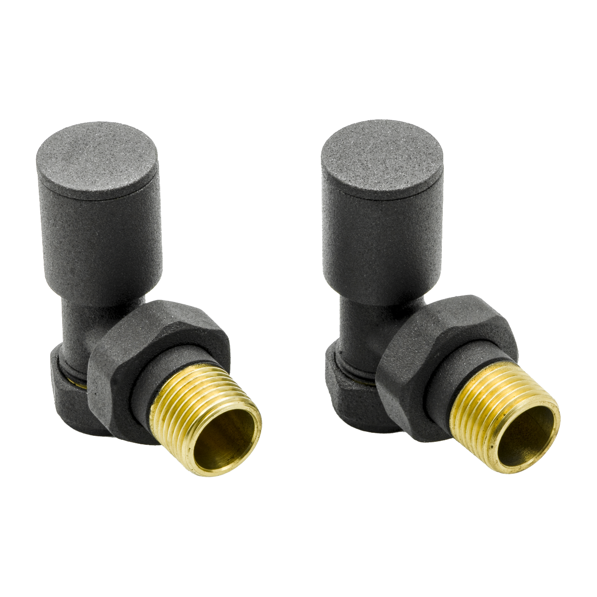 Portland Angled Radiator Valves - Anthracite