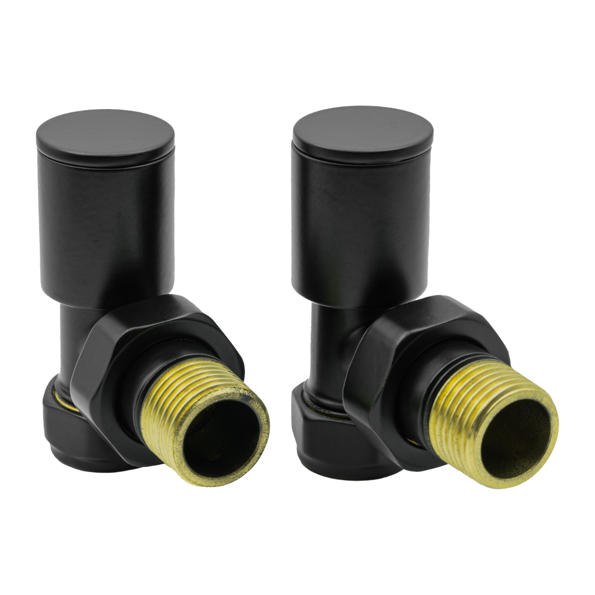 Portland Angled Radiator Valves - Black