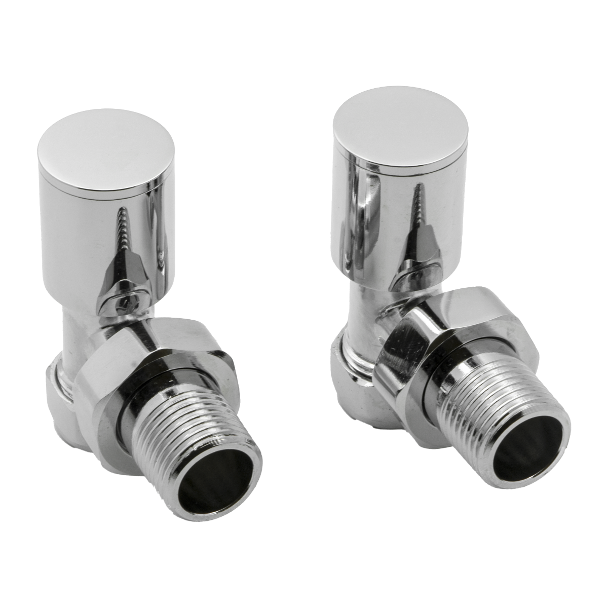 Portland Angled Radiator Valves - Chrome