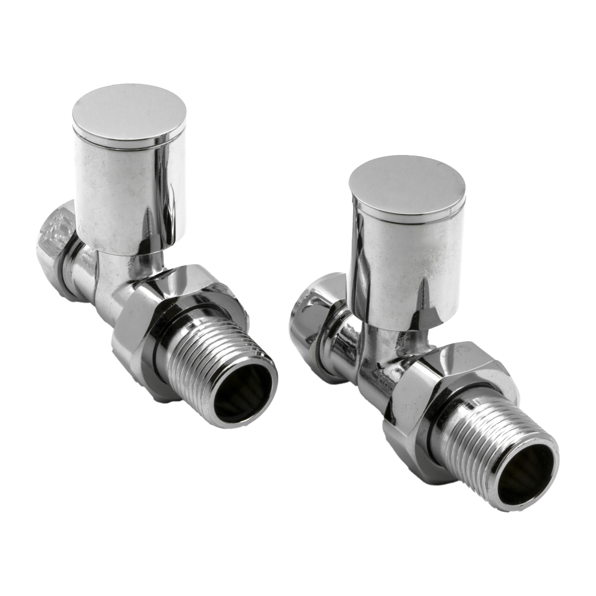 Portland Straight Radiator Valves - Chrome