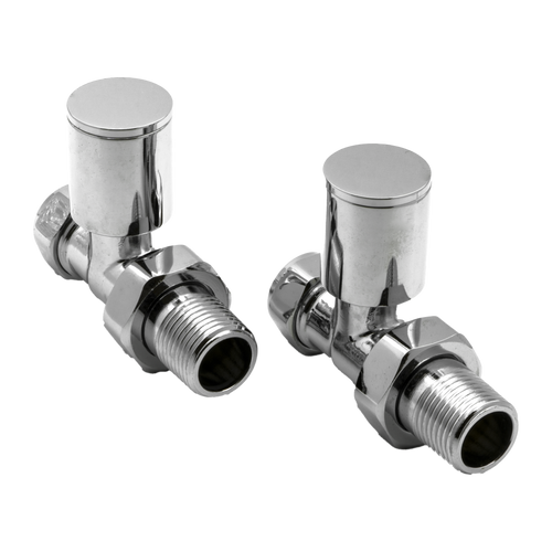 Portland Straight Radiator Valves - Chrome