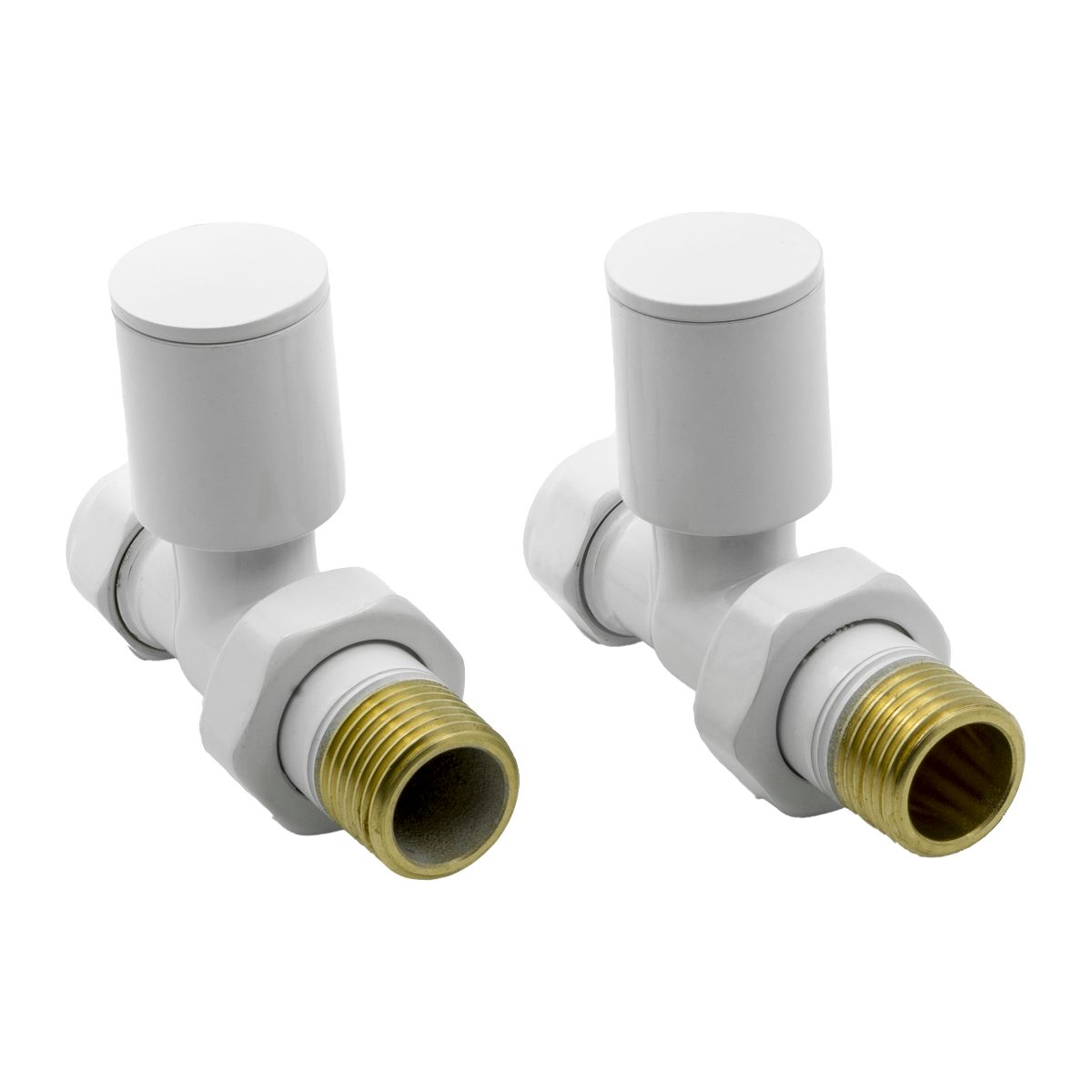 Portland Straight Radiator Valves - White