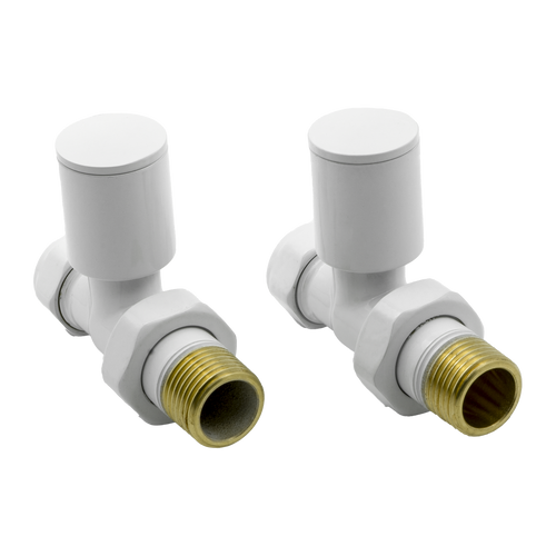 Portland Straight Radiator Valves - White