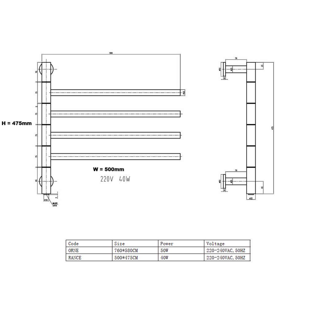 Rance Dry Electric Radiator