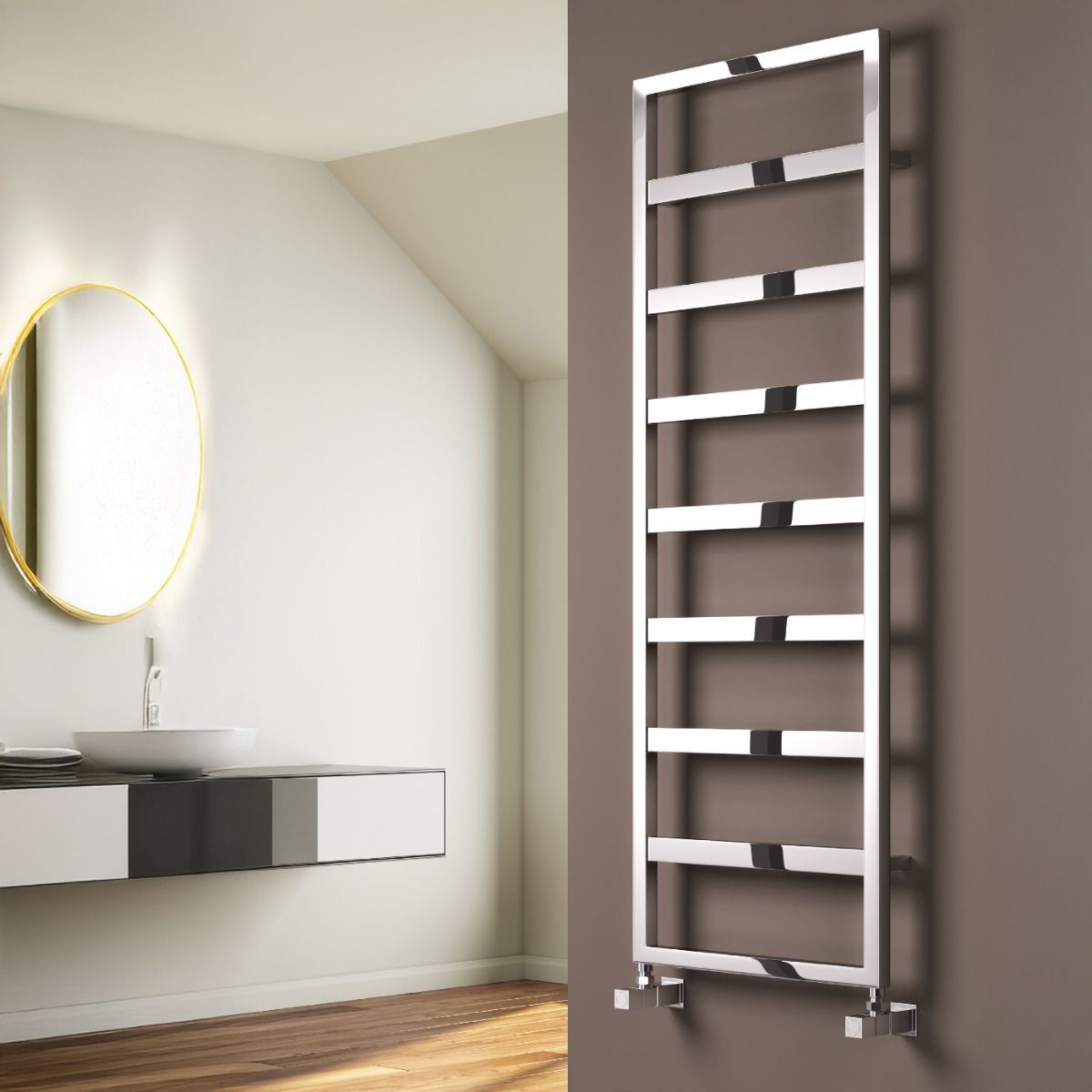 Rezzo Mild Steel Towel Rail - Chrome