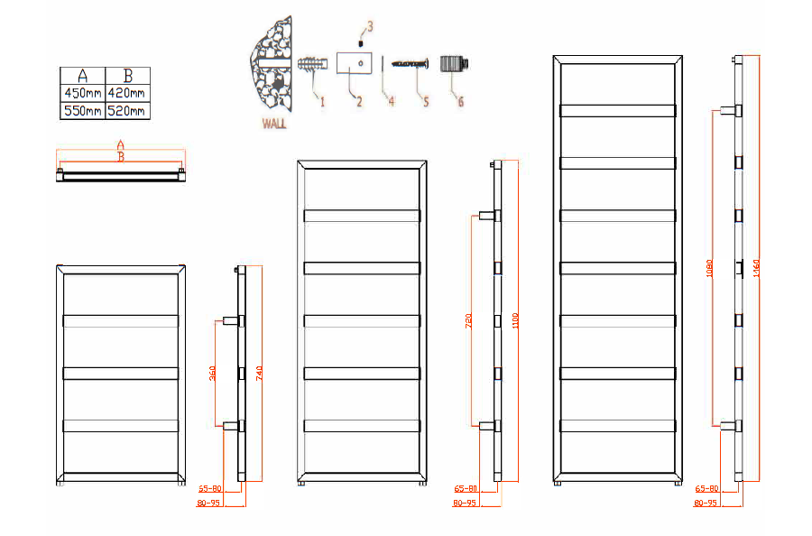 Rezzo Mild Steel Towel Rail - Chrome