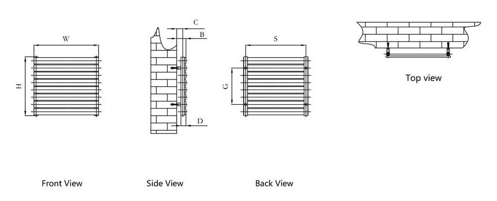 Rione Single Mild Steel Towel Rail
