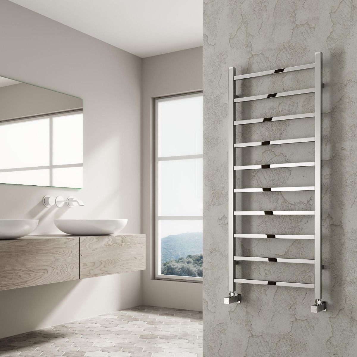 Serena Mild Steel Towel Rail - Chrome