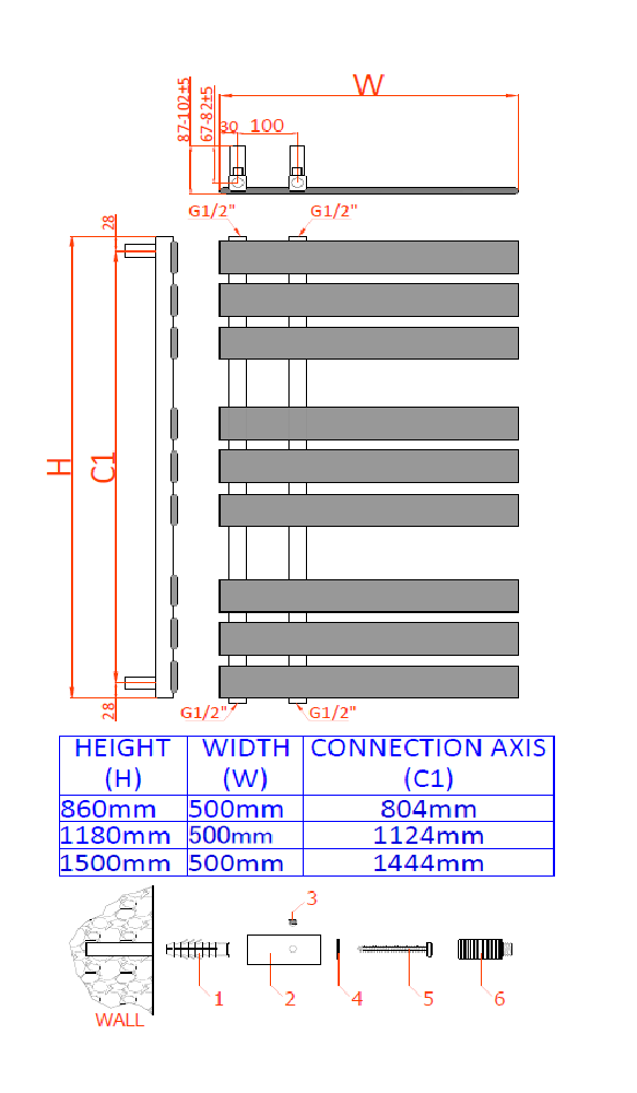 Sesia Mild Steel Towel Rail