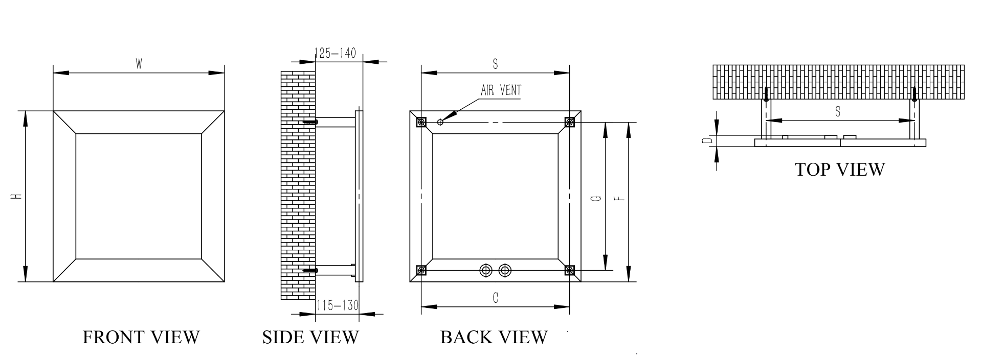 Square Stainless Steel Radiator