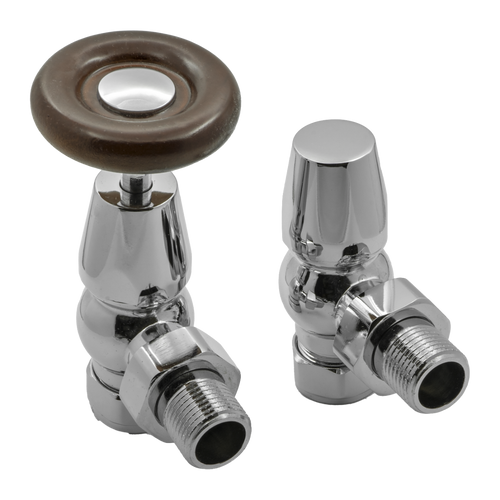 Surrey Angled Radiator Valves - Chrome