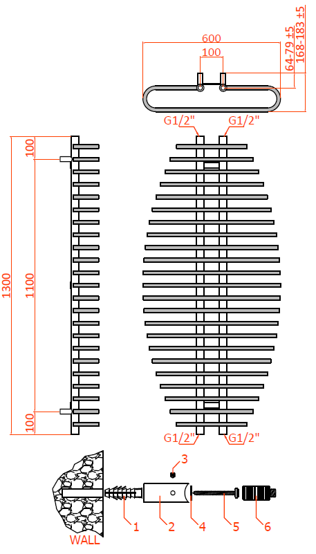Teano Mild Steel Towel Rail