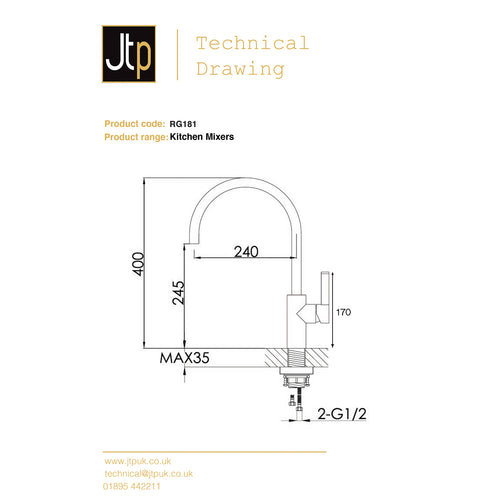 Rose Gold Single Lever Kitchen Sink Mixer