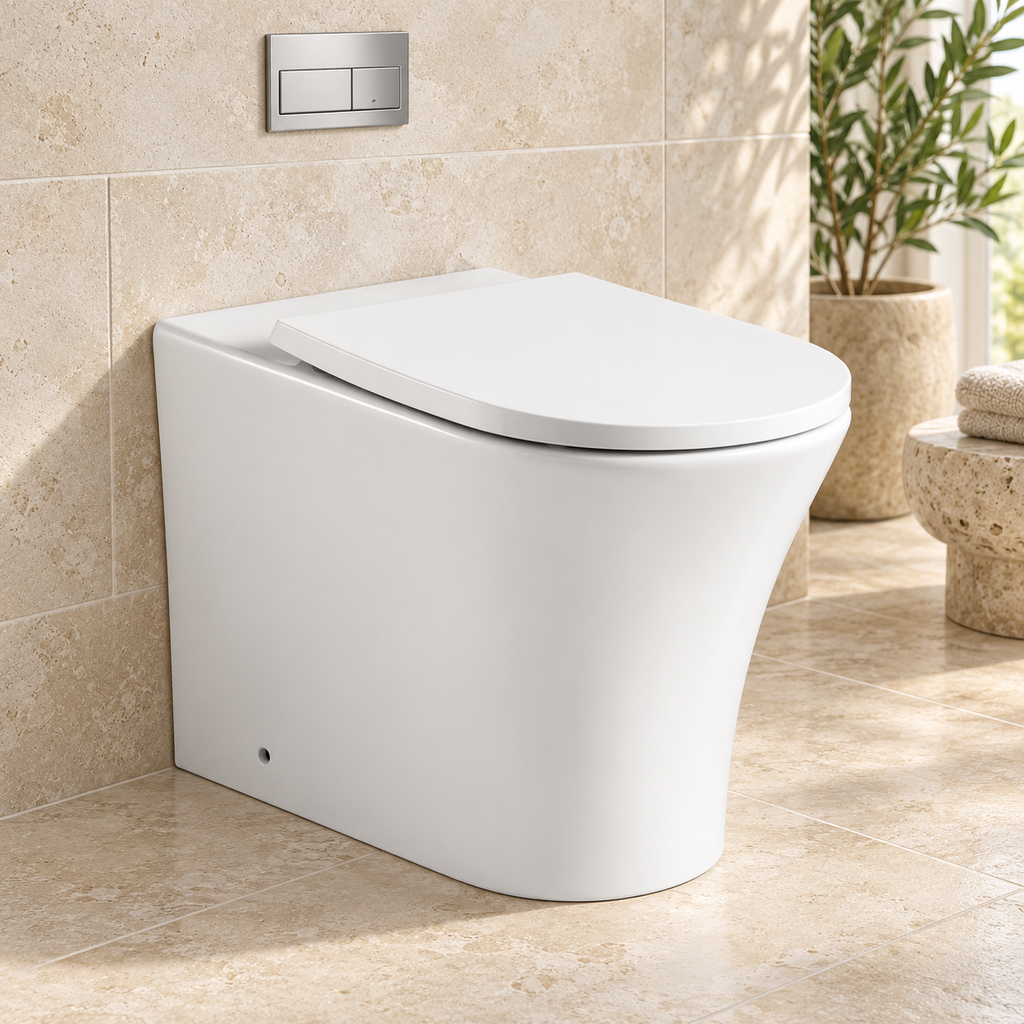 Rimini Rimless Back-to-Wall Toilet & Soft-Close Seat