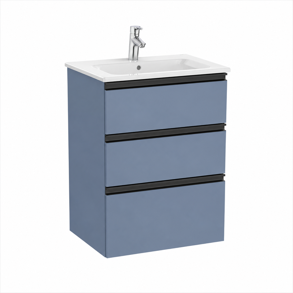 Roca The Gap 550mm Wall-Hung 3 Drawer Vanity Unit with Basin & Waste
