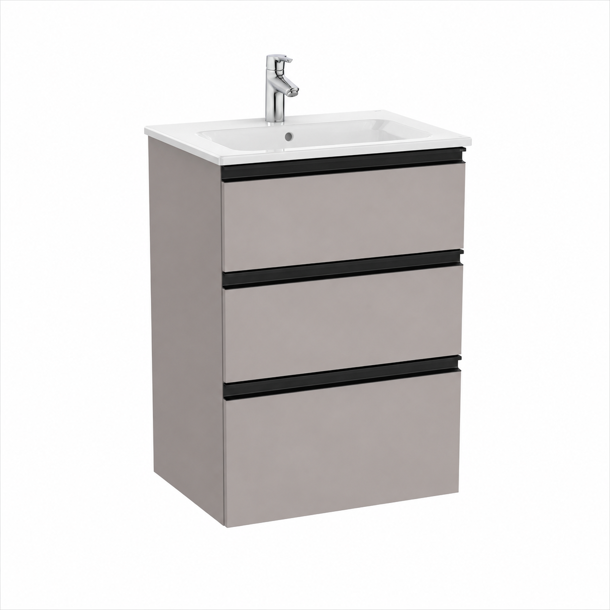 Roca The Gap 550mm Wall-Hung 3 Drawer Vanity Unit with Basin & Waste