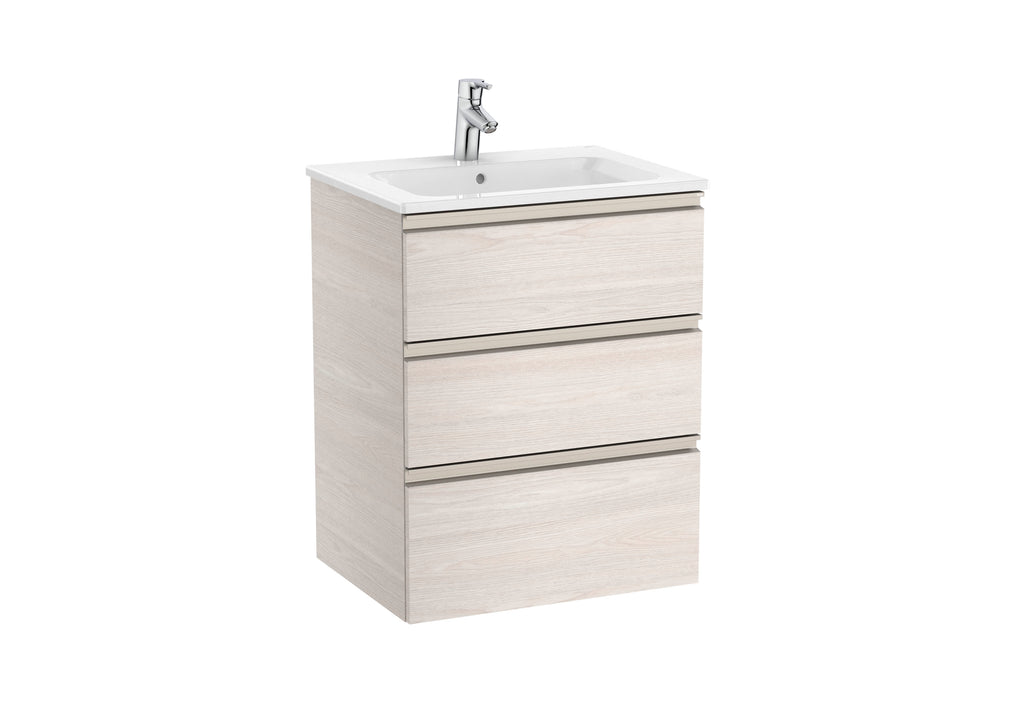 Roca The Gap 550mm Wall-Hung 3 Drawer Vanity Unit with Basin & Waste