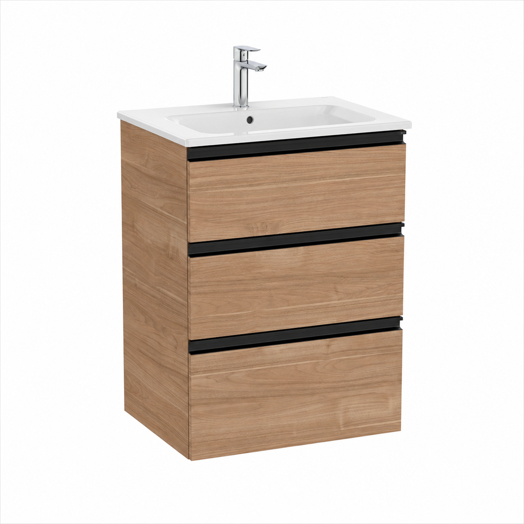 Roca The Gap 550mm Wall-Hung 3 Drawer Vanity Unit with Basin & Waste