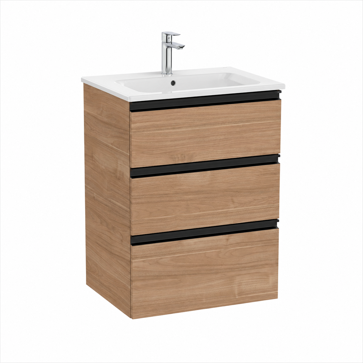 Roca The Gap 550mm Wall-Hung 3 Drawer Vanity Unit with Basin & Waste