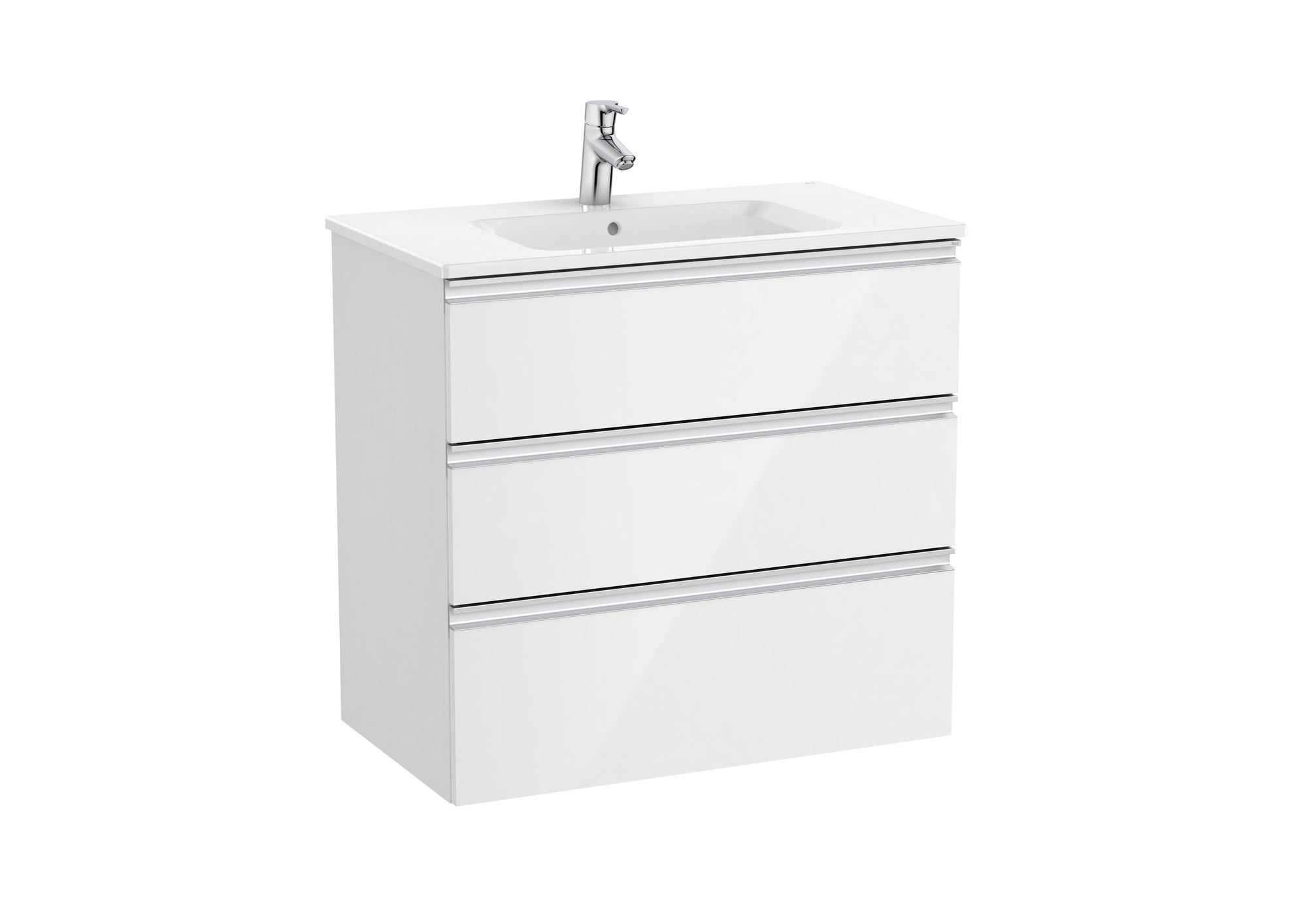 Roca The Gap 800mm Wall-Hung 3 Drawer Vanity Unit with Basin & Waste