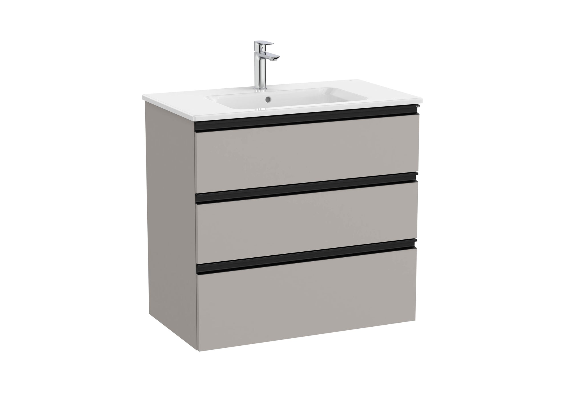 Roca The Gap 800mm Wall-Hung 3 Drawer Vanity Unit with Basin & Waste