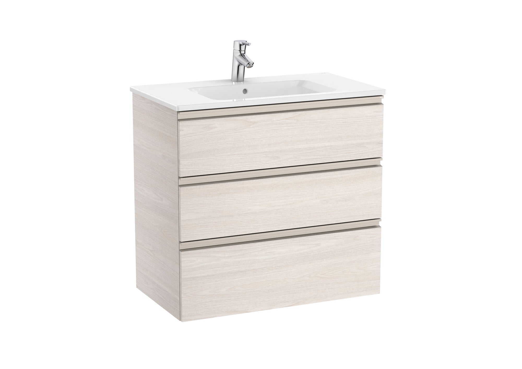 Roca The Gap 800mm Wall-Hung 3 Drawer Vanity Unit with Basin & Waste
