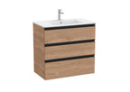 Roca The Gap 800mm Wall-Hung 3 Drawer Vanity Unit with Basin & Waste