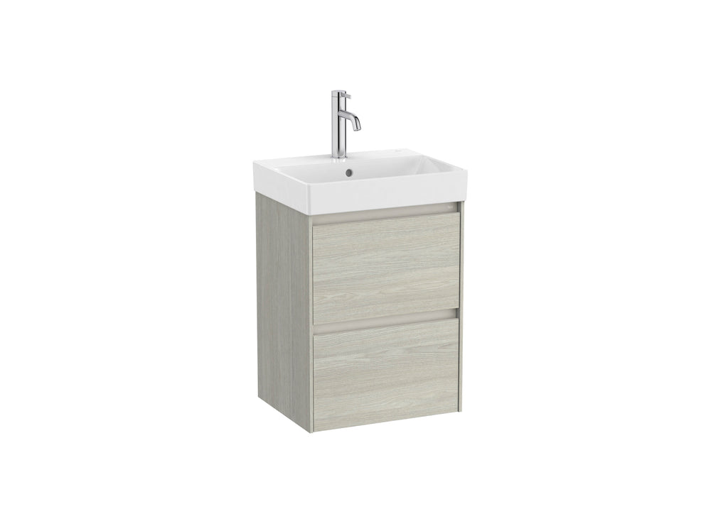 Roca Ona 450mm Compact Wall-Hung Vanity Unit with Two Drawers & Basin