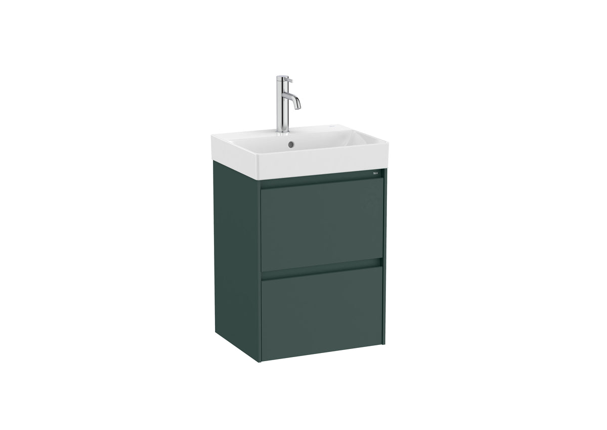 Roca Ona 450mm Compact Wall-Hung Vanity Unit with Two Drawers & Basin