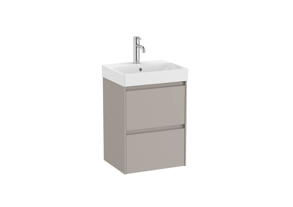Roca Ona 450mm Compact Wall-Hung Vanity Unit with Two Drawers & Basin