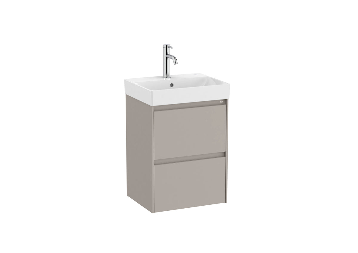 Roca Ona 450mm Compact Wall-Hung Vanity Unit with Two Drawers & Basin
