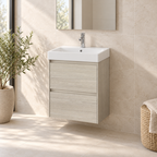 Roca Ona 500mm Compact Wall-Hung Vanity Unit with Two Drawers & Basin
