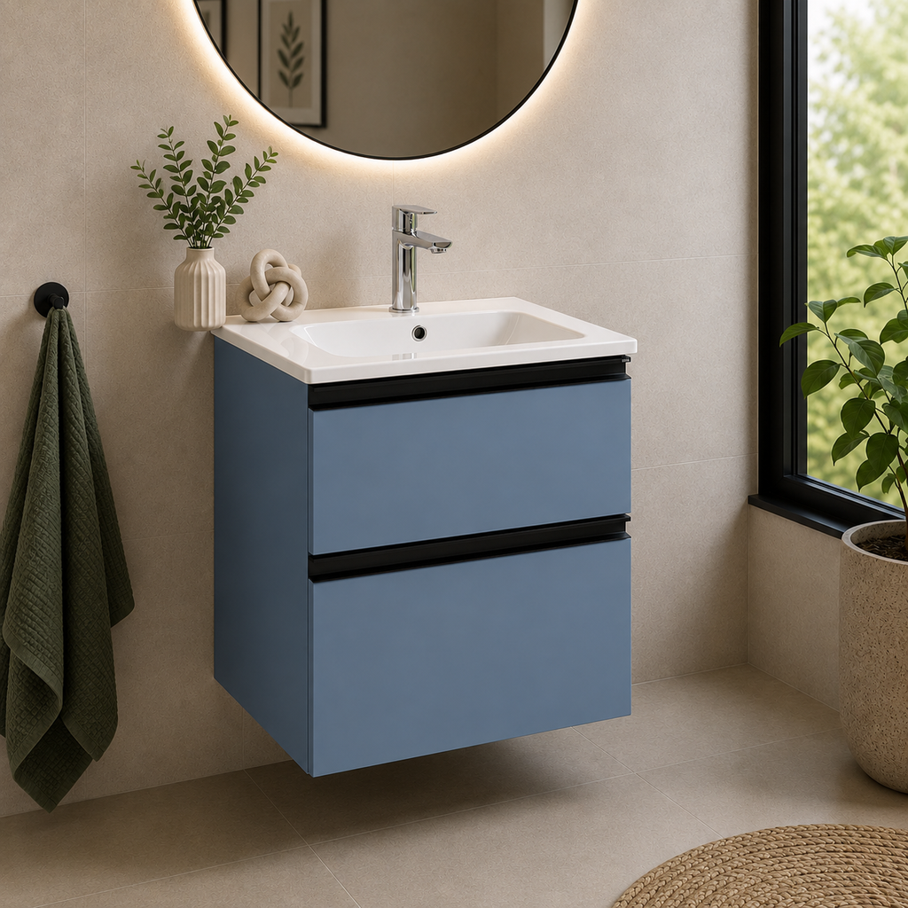 Roca The Gap Compact 600mm 2 Drawer Wall-Hung Vanity Unit with Basin