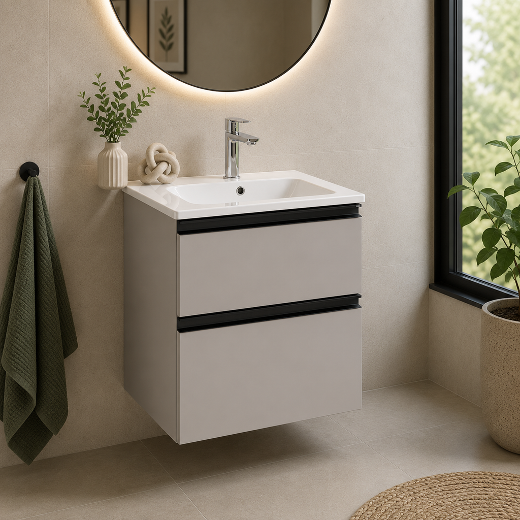 Roca The Gap Compact 600mm 2 Drawer Wall-Hung Vanity Unit with Basin