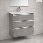 Roca The Gap Compact 600mm 3 Drawer Wall-Hung Vanity Unit with Basin