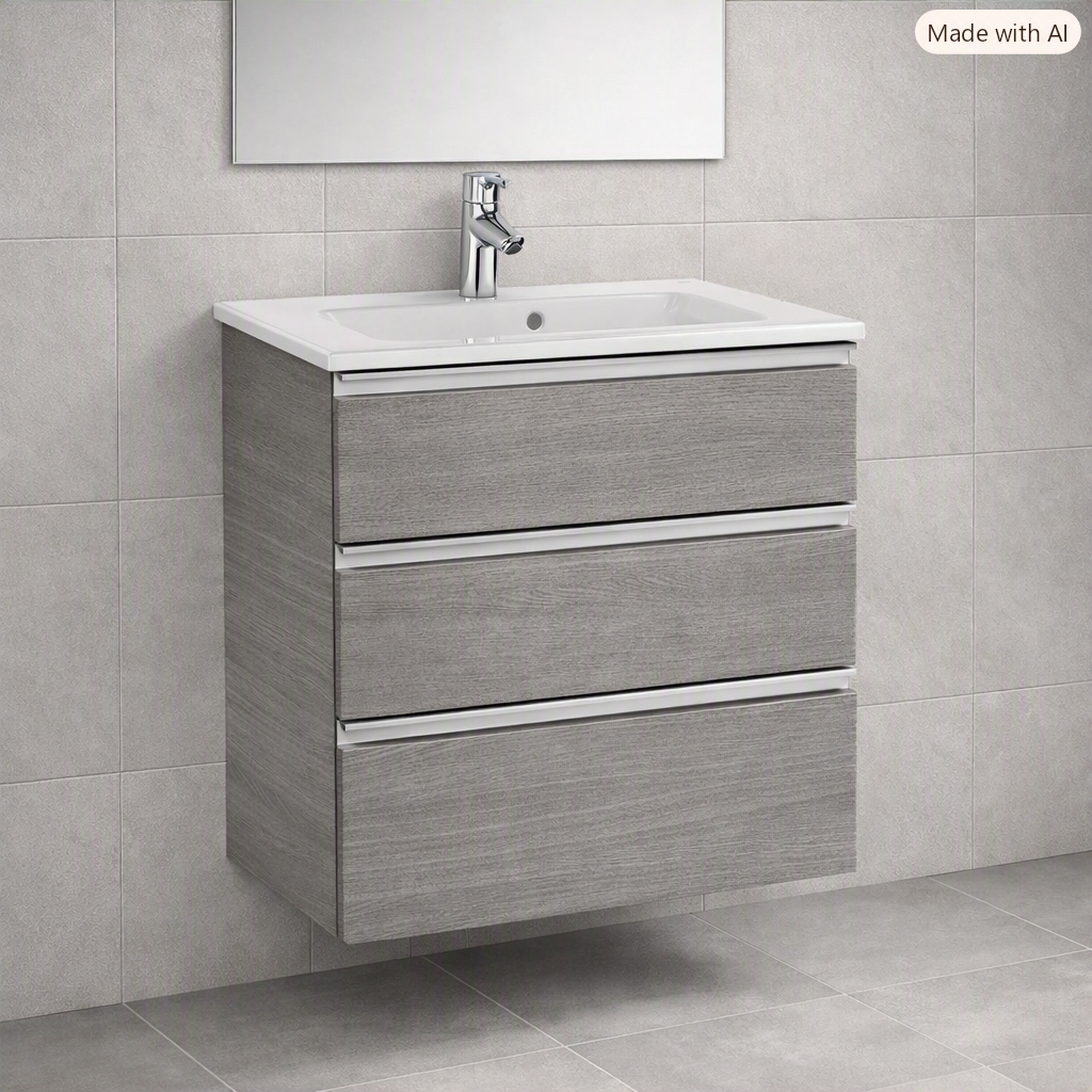 Roca The Gap Compact 600mm 3 Drawer Wall-Hung Vanity Unit with Basin