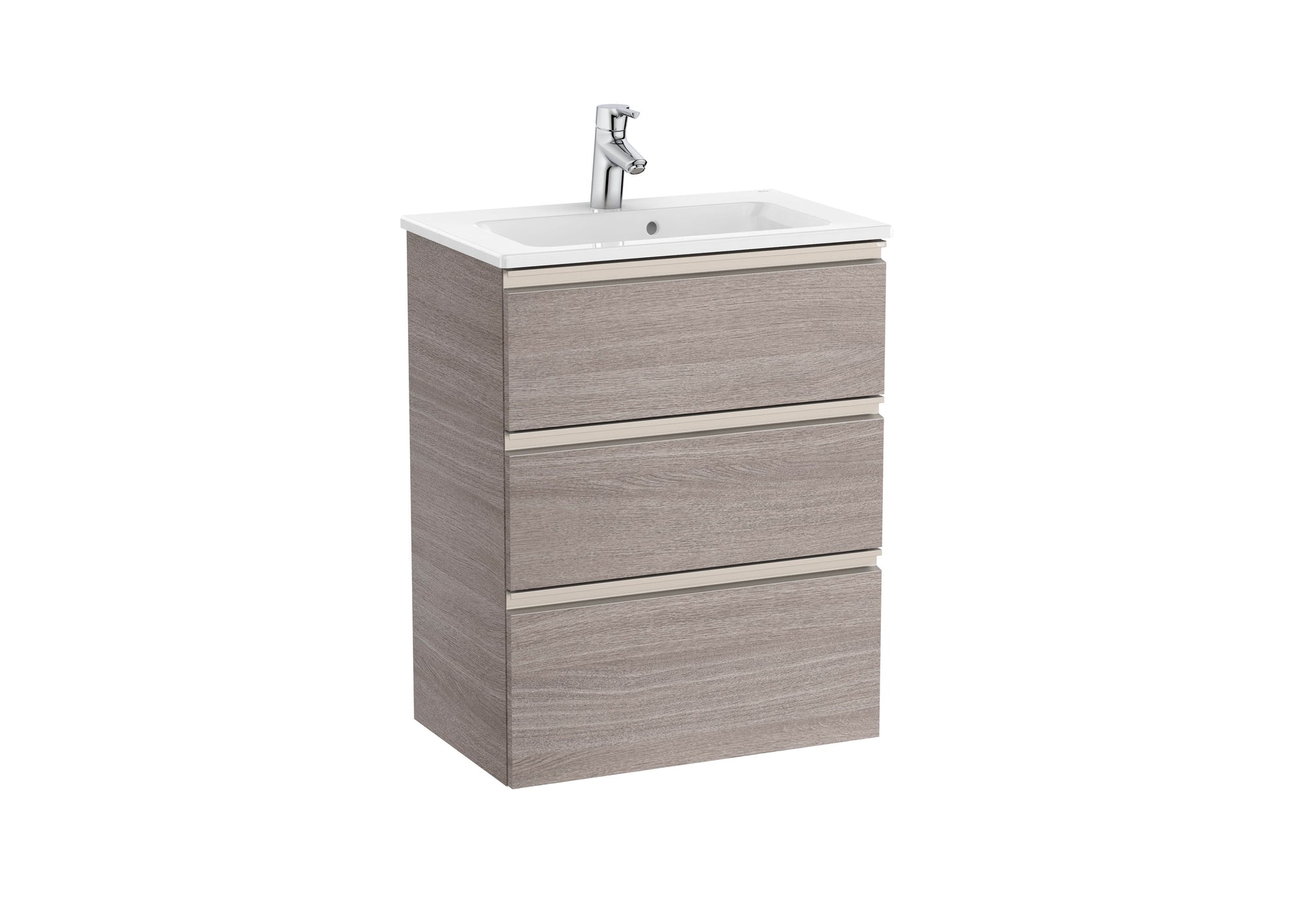 Roca The Gap Compact 600mm 3 Drawer Wall-Hung Vanity Unit with Basin