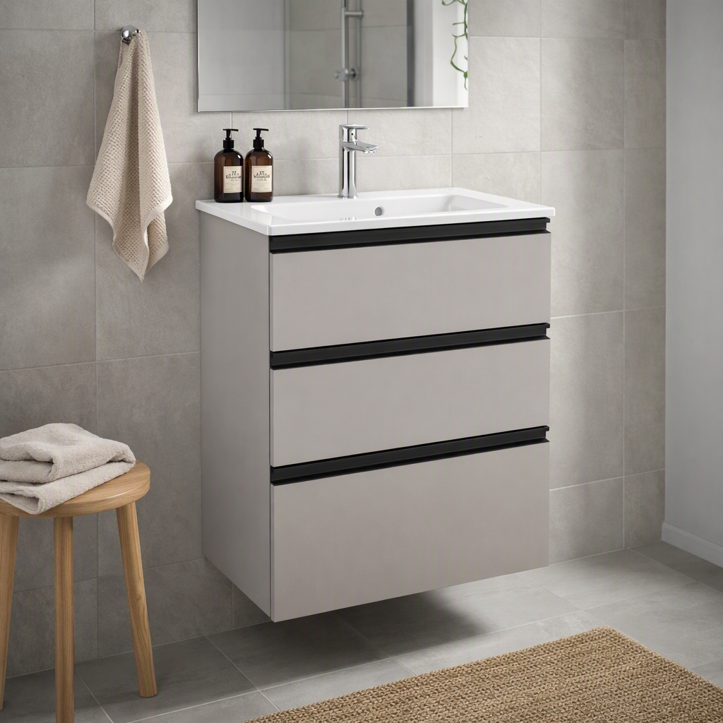 Roca The Gap Compact 600mm 3 Drawer Wall-Hung Vanity Unit with Basin