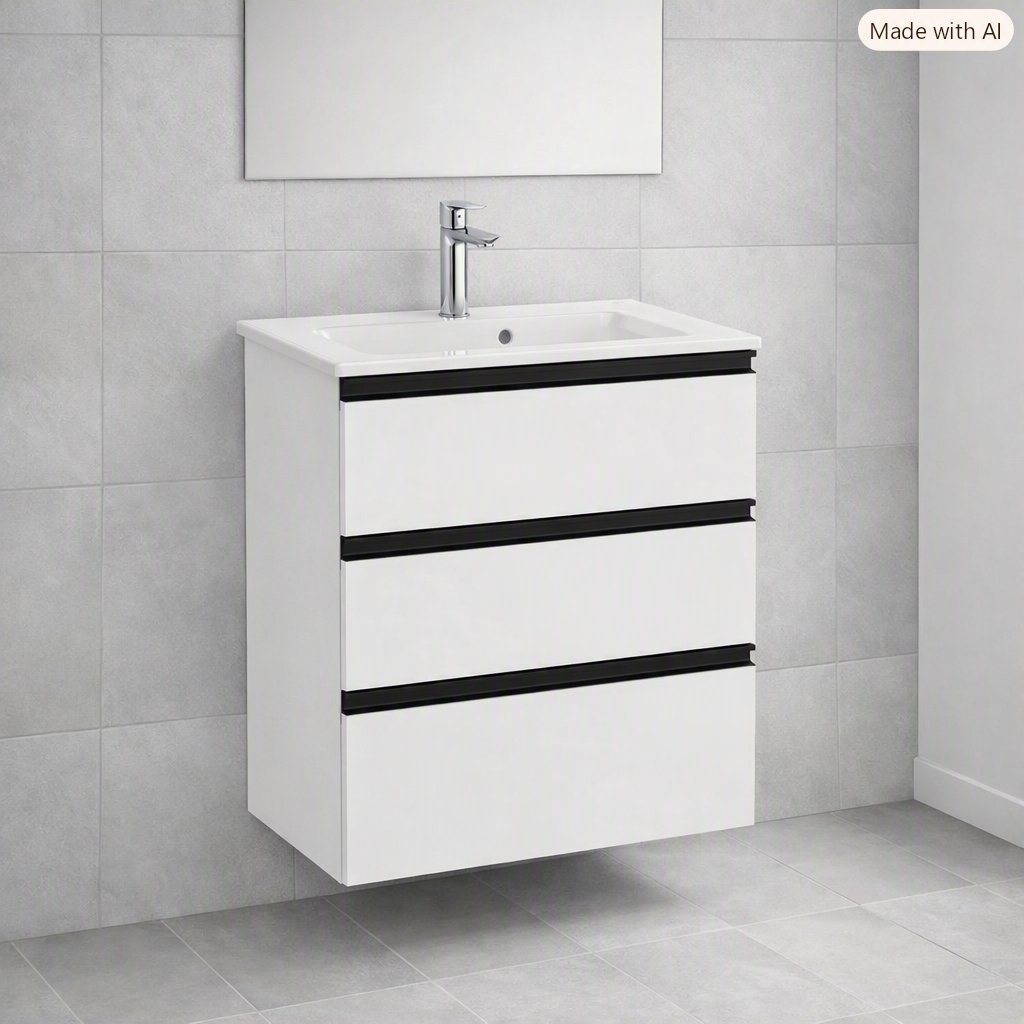 Roca The Gap Compact 600mm 3 Drawer Wall-Hung Vanity Unit with Basin