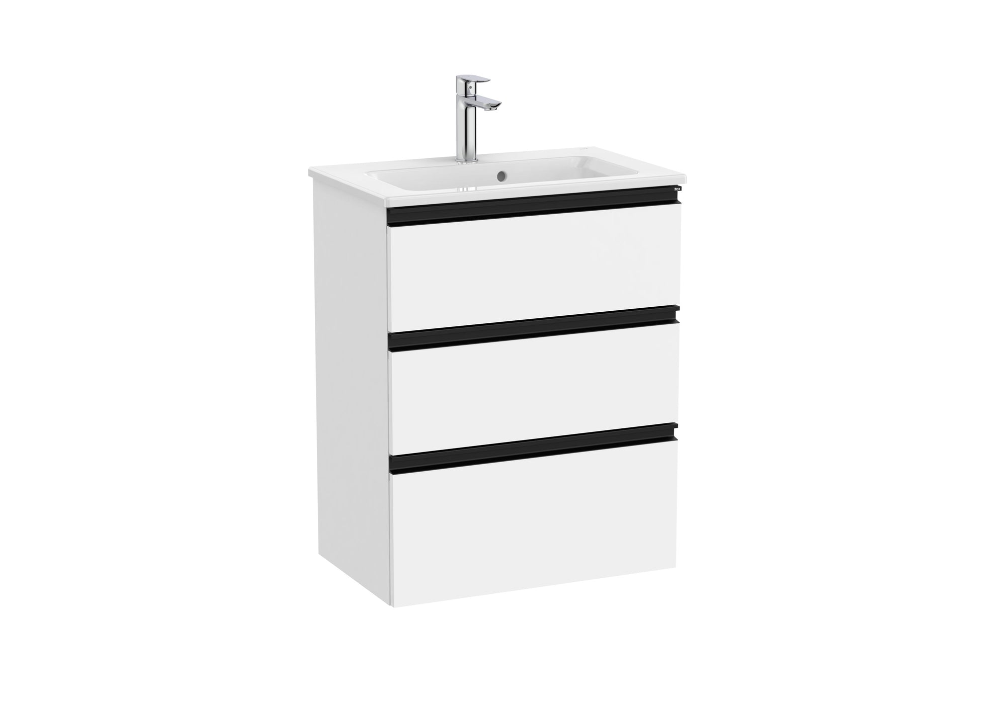Roca The Gap Compact 600mm 3 Drawer Wall-Hung Vanity Unit with Basin