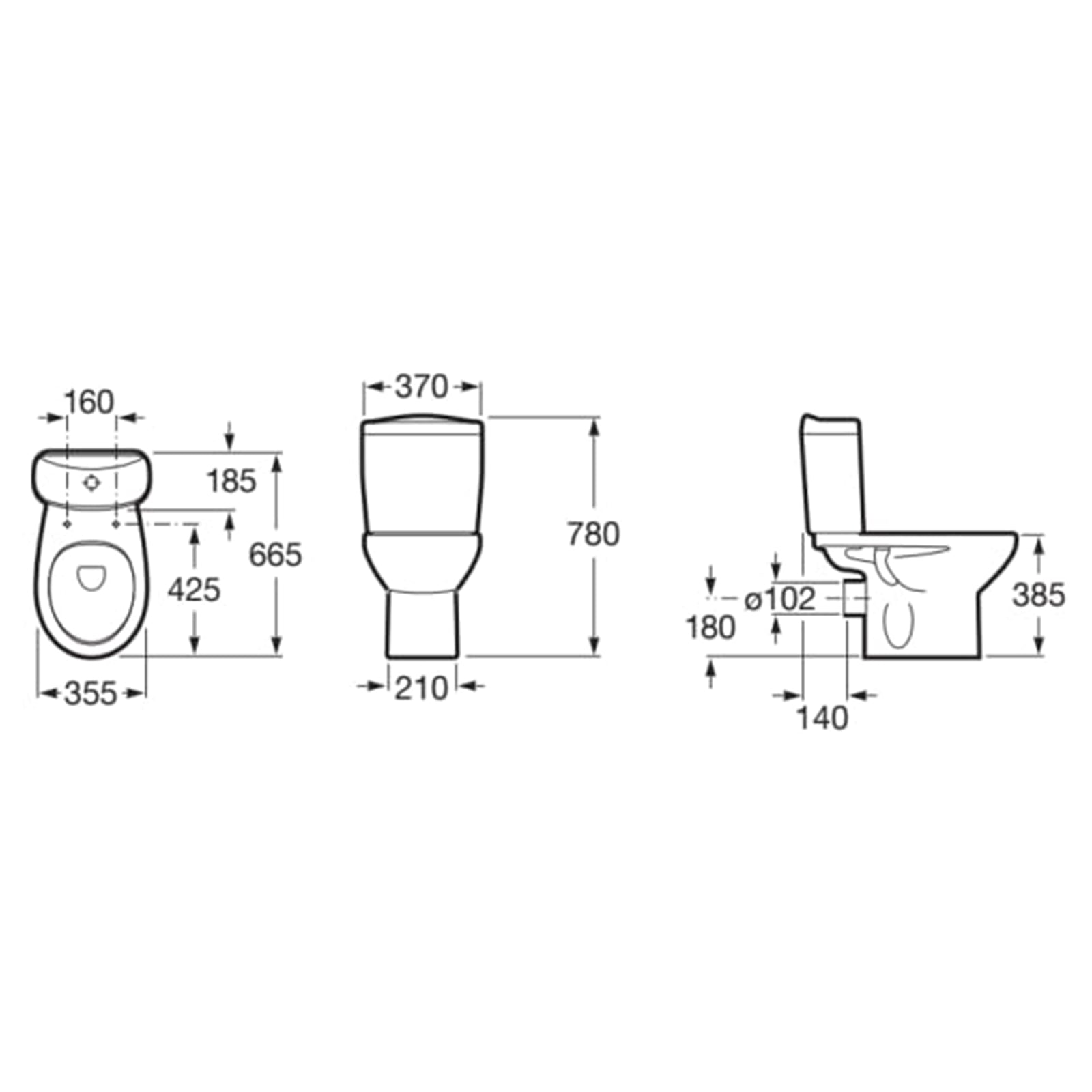 Roca Laura Close Coupled Eco Pan