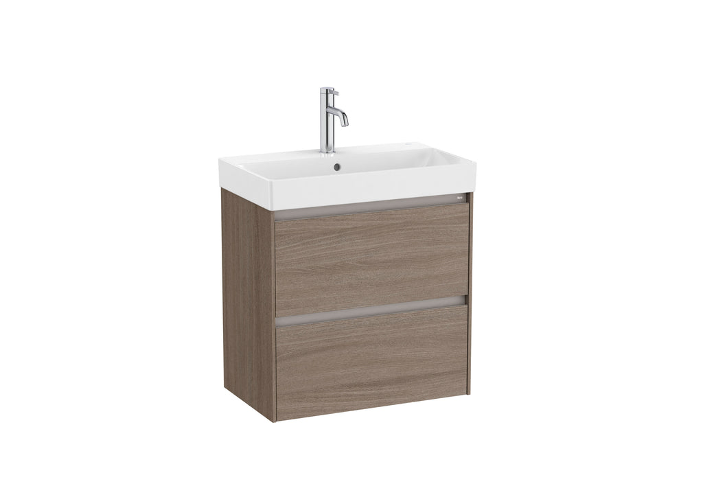 Roca Ona 500mm Compact Wall-Hung Vanity Unit with Two Drawers & Basin