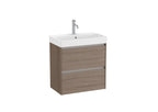 Roca Ona 500mm Compact Wall-Hung Vanity Unit with Two Drawers & Basin