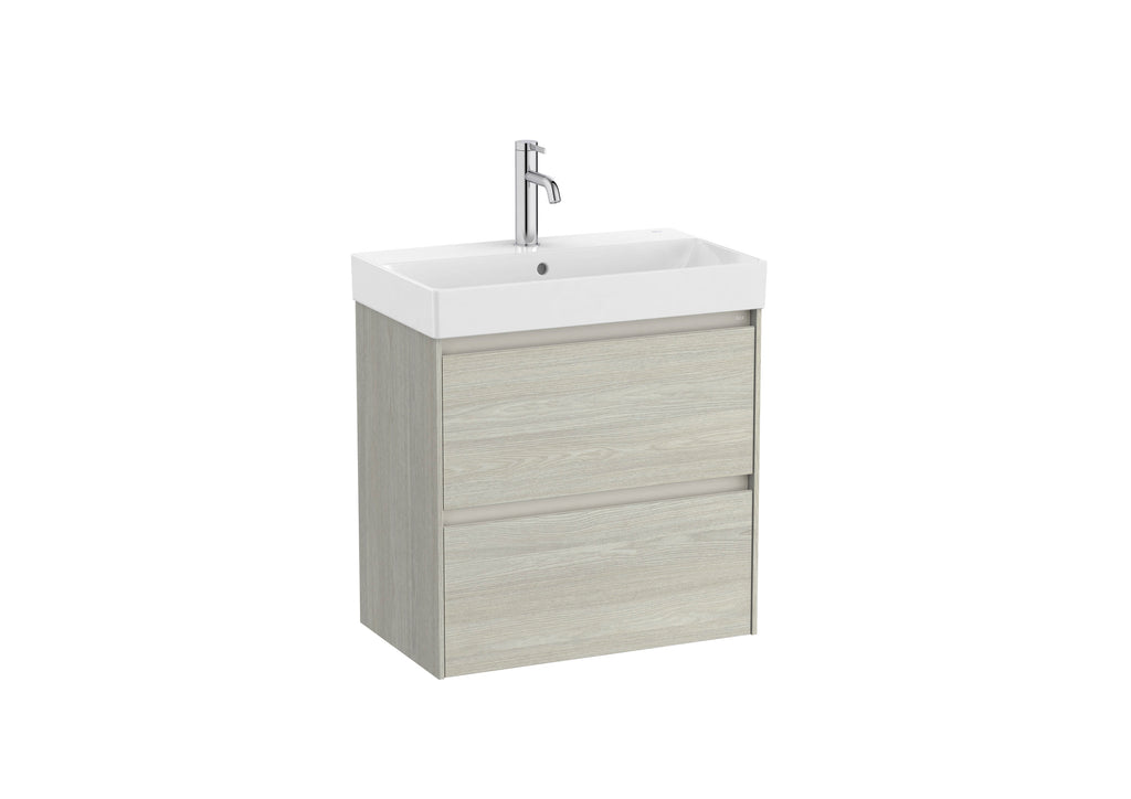 Roca Ona 500mm Compact Wall-Hung Vanity Unit with Two Drawers & Basin