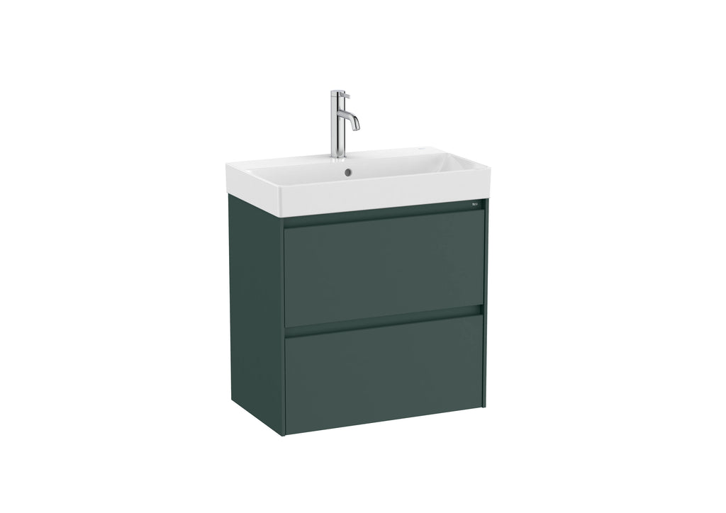 Roca Ona 500mm Compact Wall-Hung Vanity Unit with Two Drawers & Basin