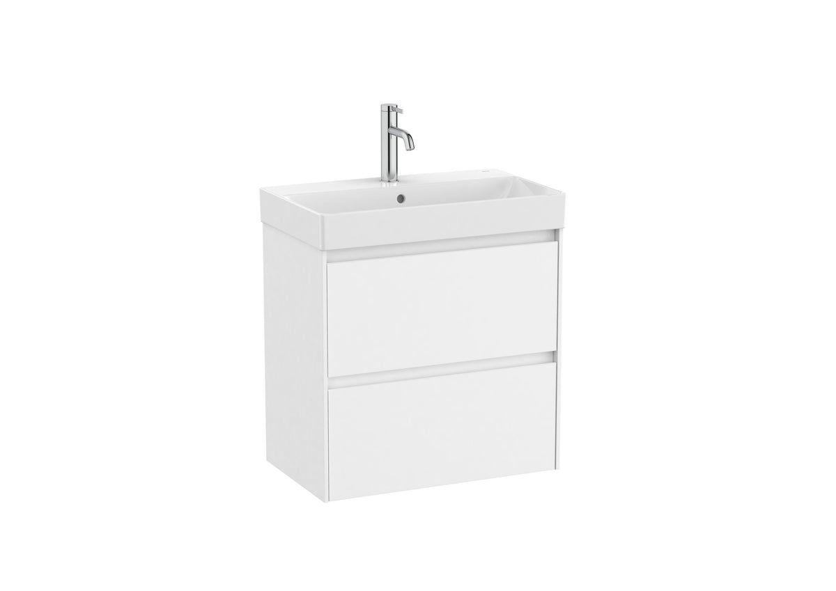 Roca Ona 500mm Compact Wall-Hung Vanity Unit with Two Drawers & Basin