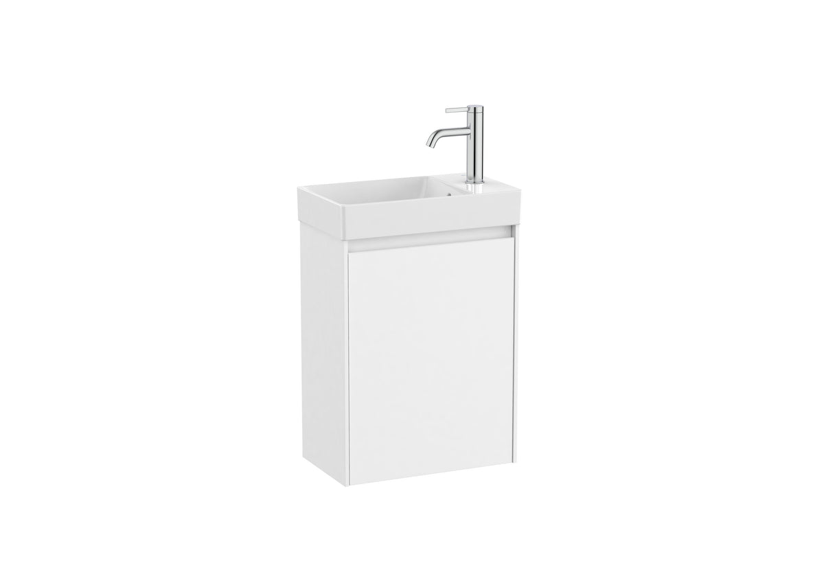 Roca Ona 450mm Compact Wall-Hung Vanity Unit with One Door & RH Basin